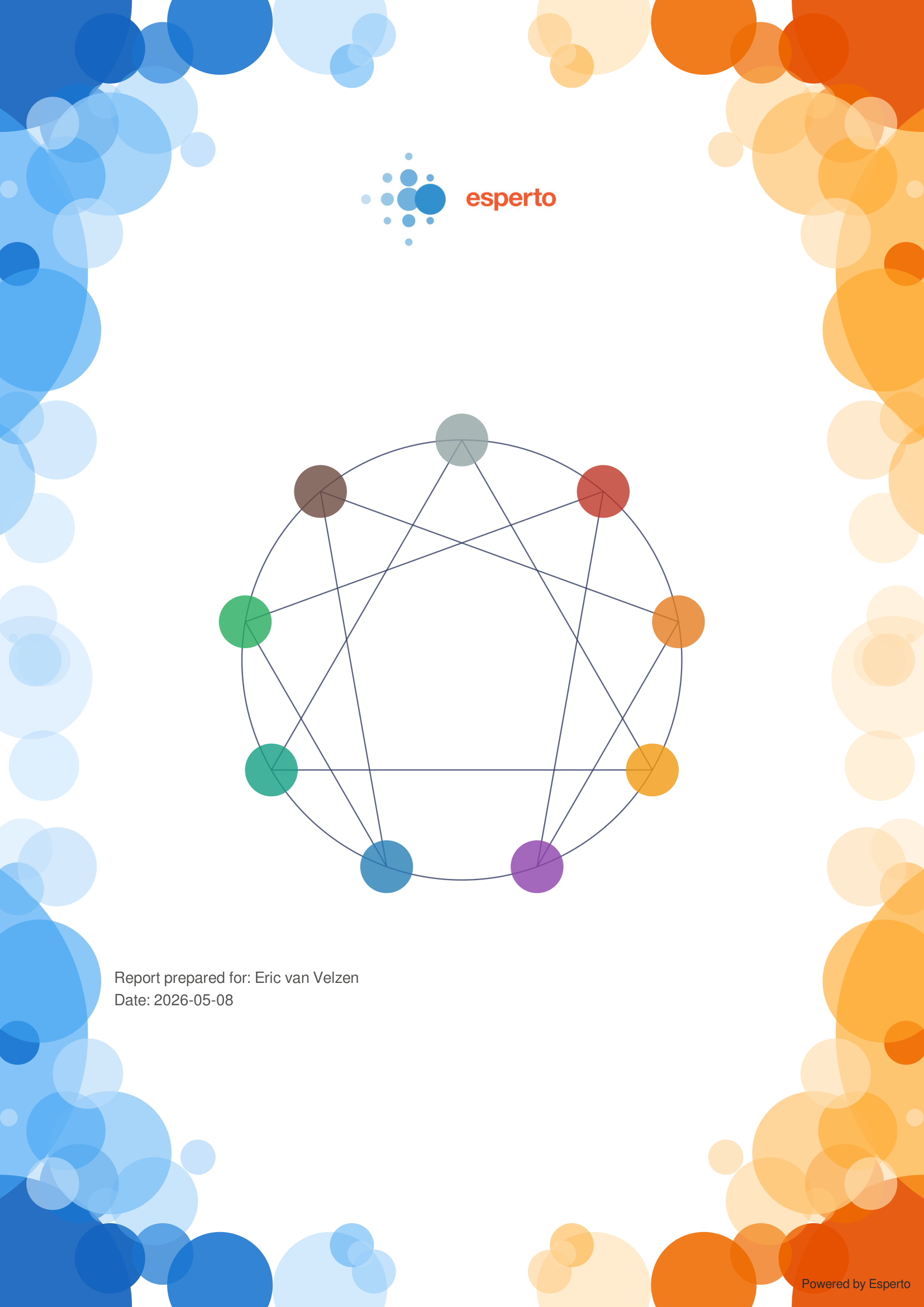 Esperto-branded Enneagram report cover with the nine-type symbol