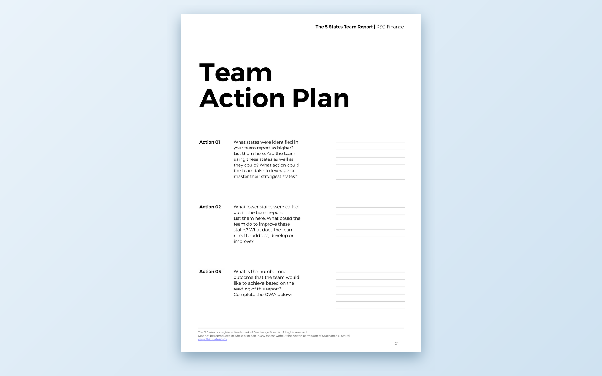 Team Action Plan to develop the weakest states together