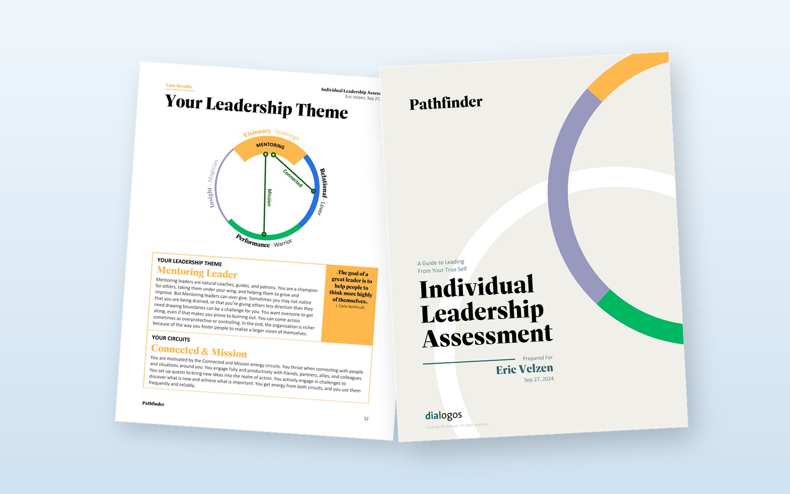 The Pathfinder report: cover and the leadership theme page